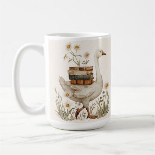 Tasse Canard, Livre & Fleur   Cadeau Texte Personn