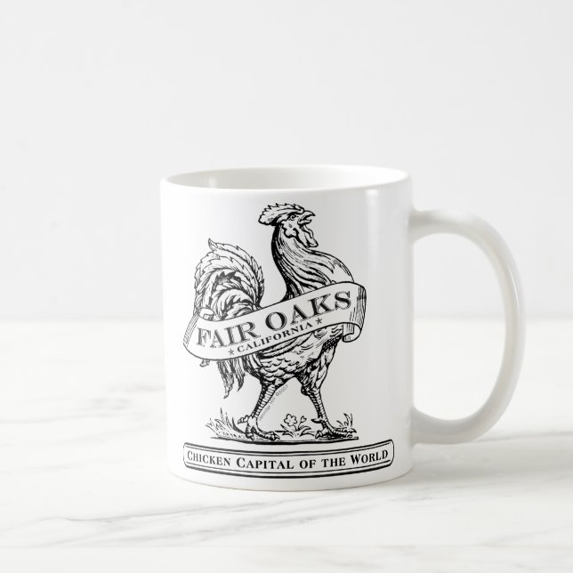 Tasse capitale de poulet blanche/noir (Droite)
