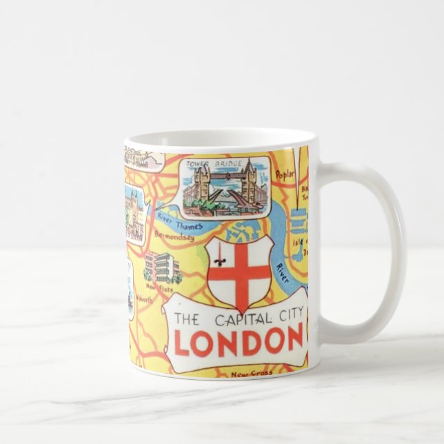 Tasse carte amusante de Londres Angleterre (Droite)