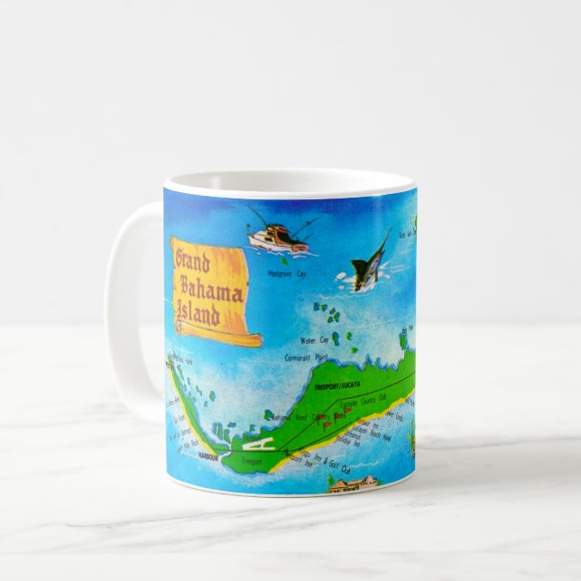 Tasse carte de Grand Bahama Island (Devant gauche)