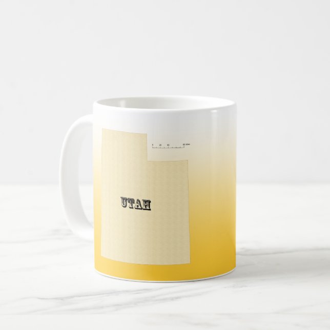 Tasse - Carte de l'État de l'Utah avec ville (Devant gauche)