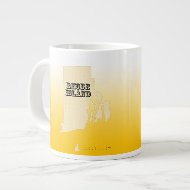 Tasse - Carte de l'État de Rhode Island avec ville (Devant gauche)