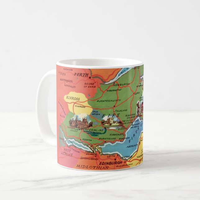Tasse carte postale ancienne du Fife Écosse (Devant gauche)