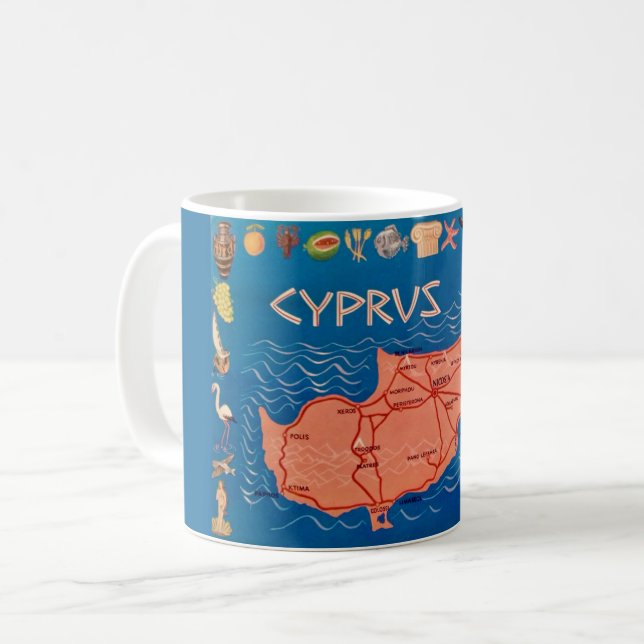 Tasse carte postale de Chypre (Devant gauche)