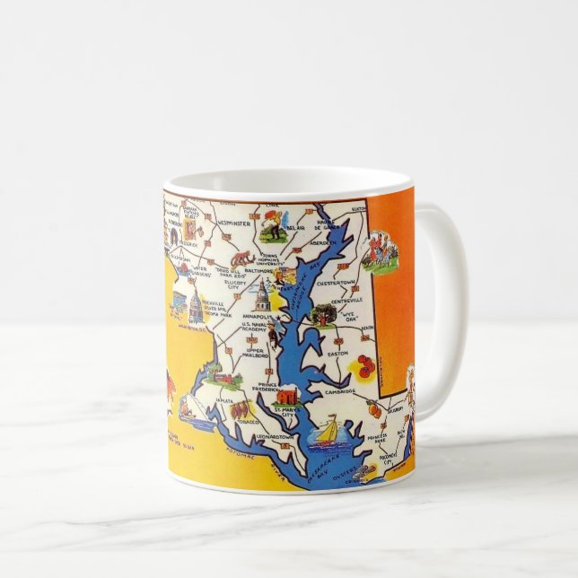 Tasse carte postale du Maryland (Devant droit)