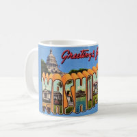 Tasse carte postale rétro de Washington DC