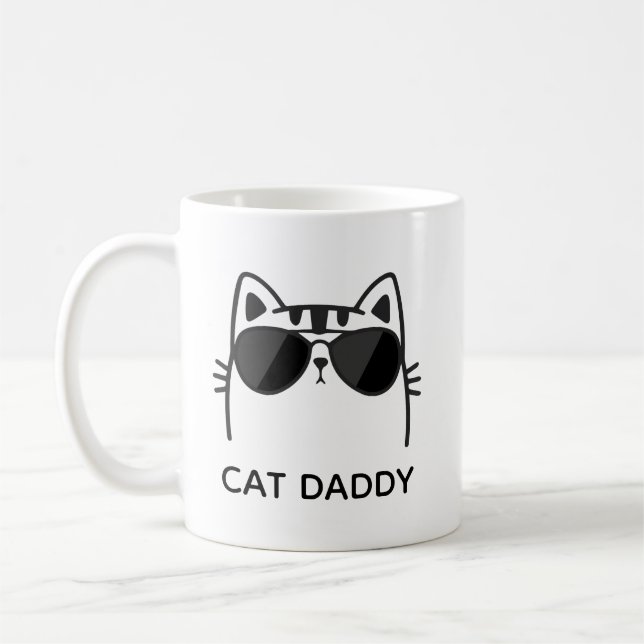 Tasse Cat Daddy, Cadeau pour papa de chat, Meilleu (Gauche)