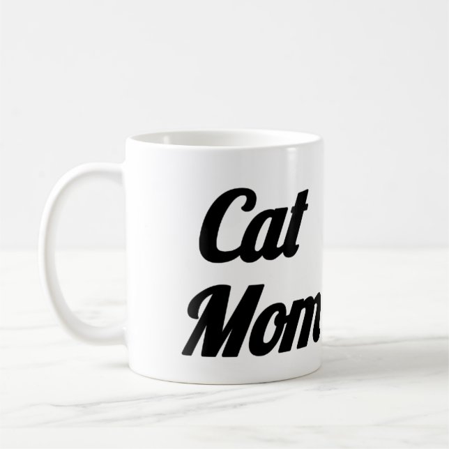 Tasse Cat Mom | Tasse à café à visage de chat mign (Gauche)