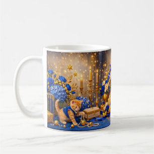 Tasse Célébration Chat Chapeau Melon Rose Bleu