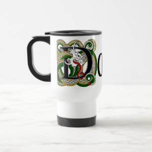 Tasse celtique de voyage de dragon de Dowd