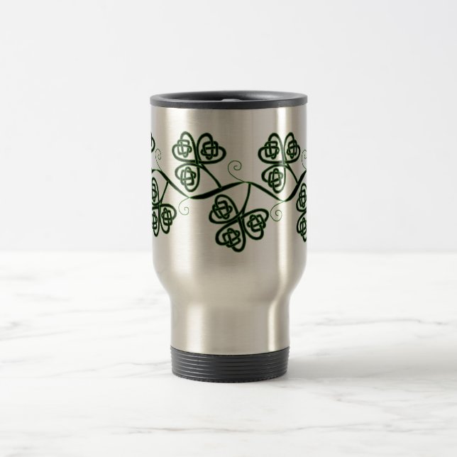 Tasse celtique de voyage de trèfle de noeud dans (Centre)