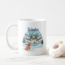 Tasse céramique Renard d'hiver (11oz)