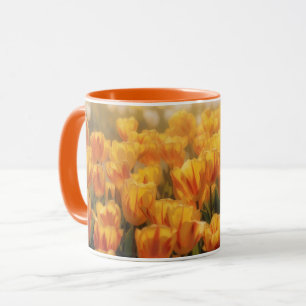 Tasse Champ de Tulipes Or Jaune et Orange