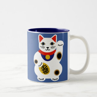Tasse chanceuse bleue de chat