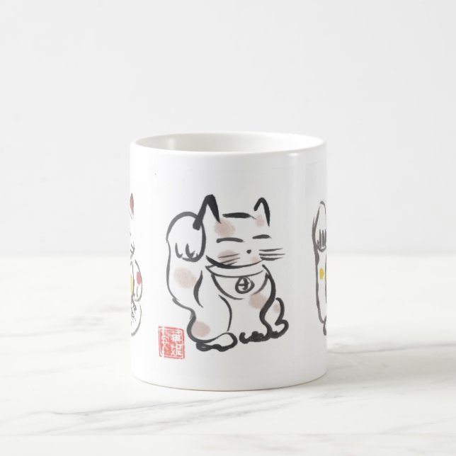 Tasse chanceuse de trois chats (Centre)