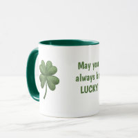 Tasse Chanceux Irlandais Trèfle à Quatre Feuilles