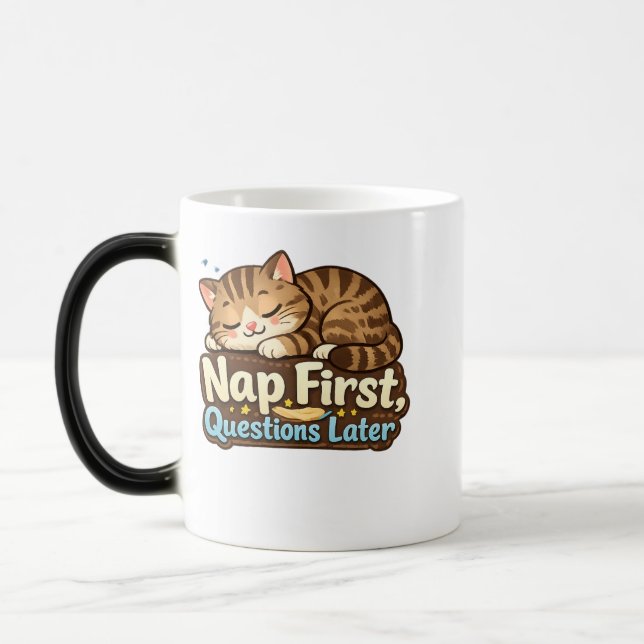 Tasse Chat Changeant de Couleur Nap First Question (Gauche)