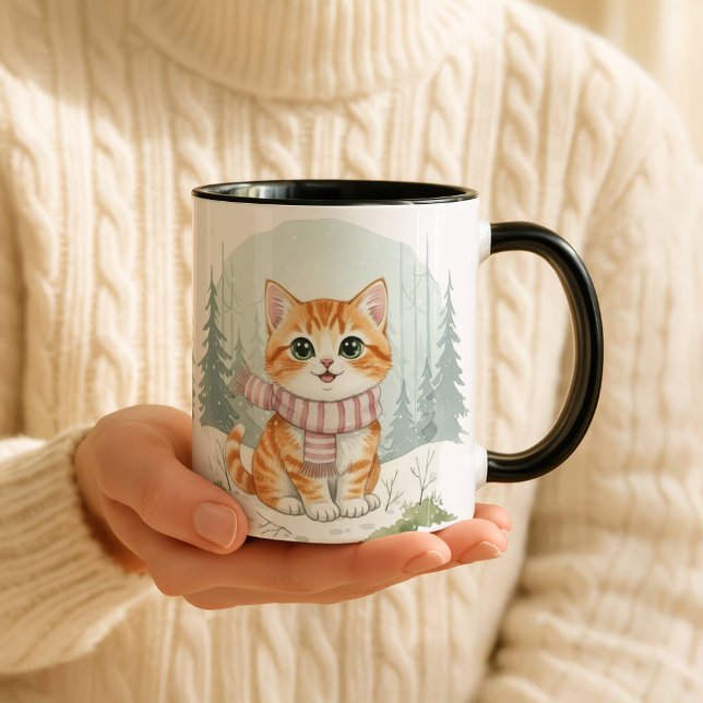 Tasse Chat Chaton, Cadeau Amateur de Chat Aquarell (Créateur téléchargé)