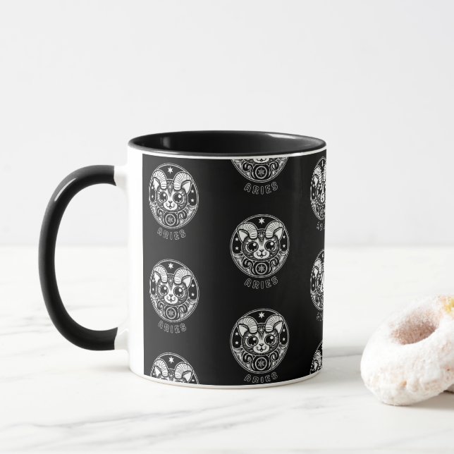 Tasse Chat du Zodiaque Cats-a-Tonic Bélier (Style  (Avec donut)