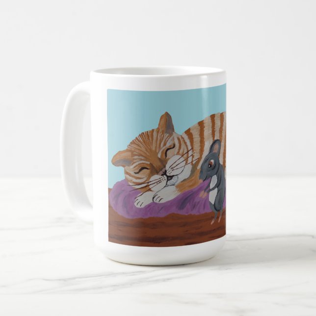 Tasse Chat Endormi et Souris Furtives (Devant gauche)