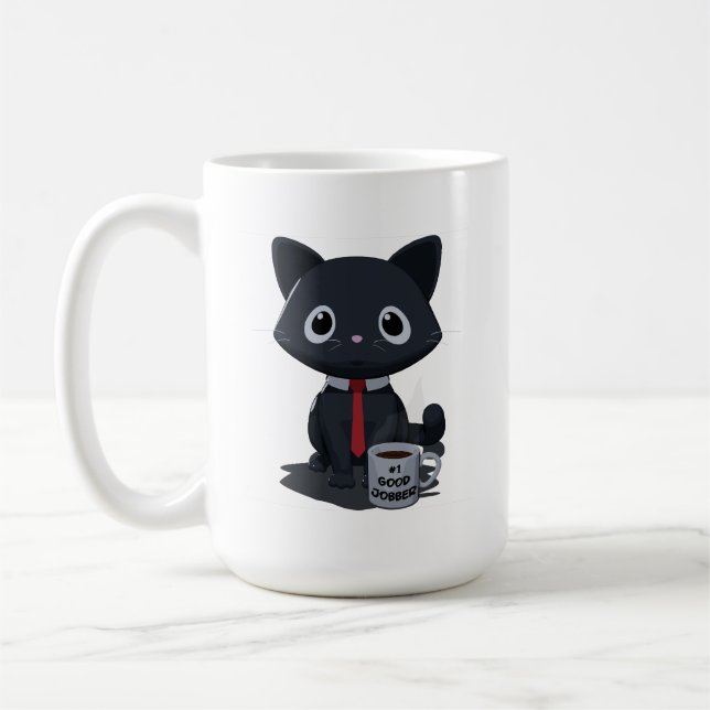 Tasse Chat Faisant un Super Travail Numéro Un (Gauche)
