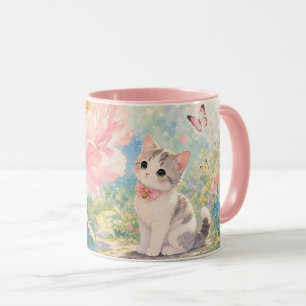 Tasse Chat Floral
