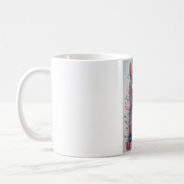 Tasse Chat Floral - Tasse à café Chat Fleur Aquare (Gauche)