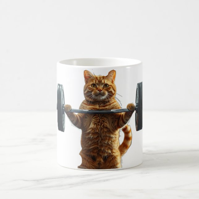 Tasse Chat Haltérophile pour les Amateurs de Gym (Centre)