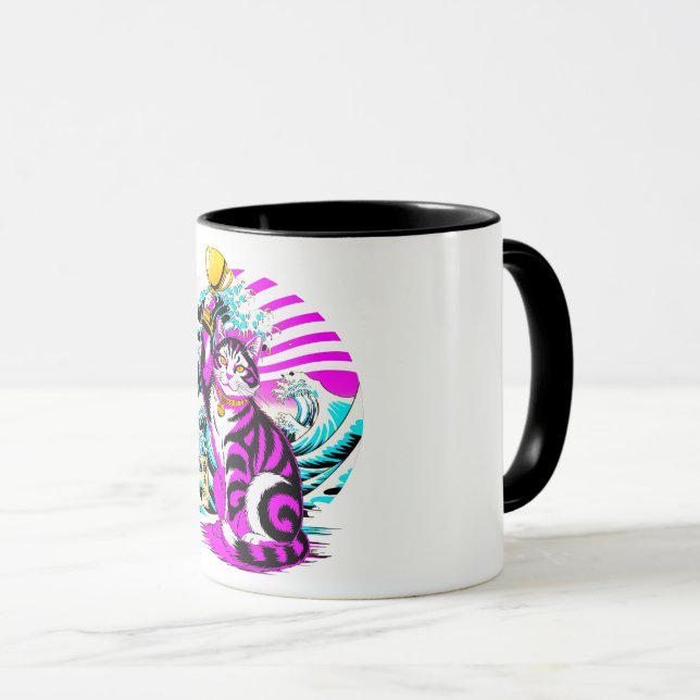 Tasse Chat Japonais Triomphant avec Trophée de Vag (Devant droit)