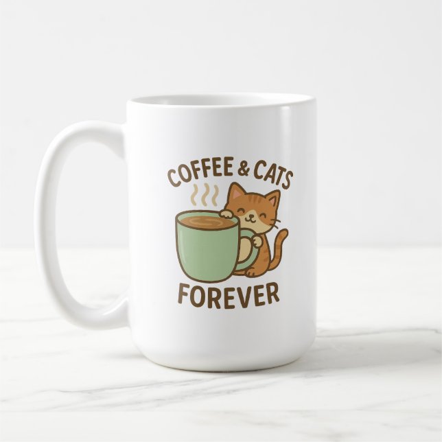 Tasse Chat Mignon Café & Chats Pour Toujours ☕🐾 (Gauche)