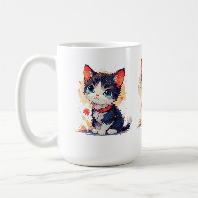 Tasse Chat Mignon Kawaii pour les Amateurs de Chat (Gauche)