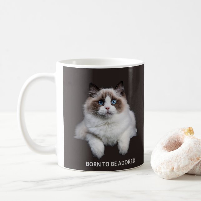 Tasse Chat - Né pour être adoré (Avec donut)