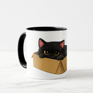 Tasse Chat Noir dans une Boîte