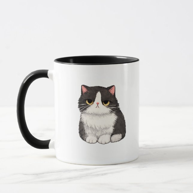Tasse Chat Noir et Blanc Grincheux (Gauche)
