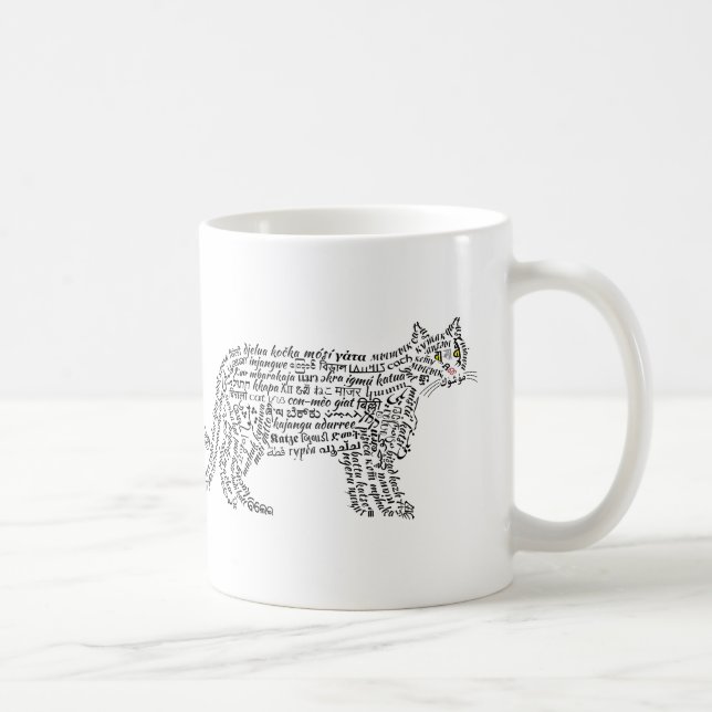 Tasse Chat Noir Mot Monde (Droite)