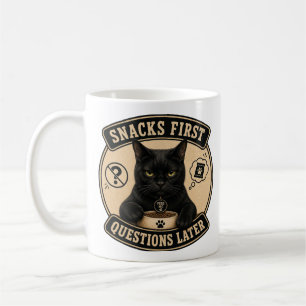 Tasse Chat Noir   Snacks d'abord, questions plus t