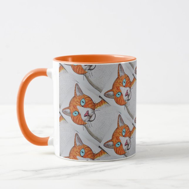 Tasse chat roux et blanc (Gauche)