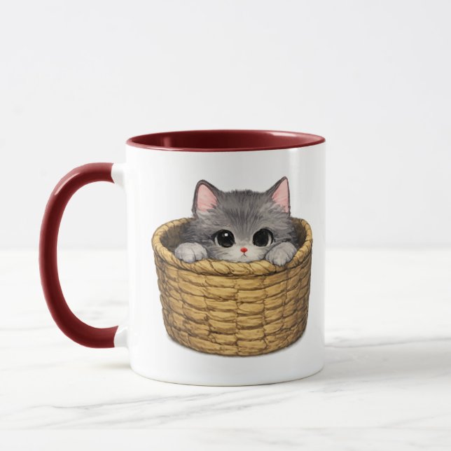 Tasse Chatons Dans Un Panier (Gauche)
