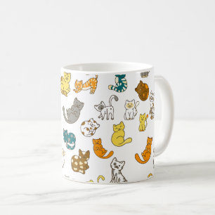 Tasse Chats Rayés à Points Fantaisistes