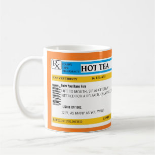 Tasse chaude de prescription de thé