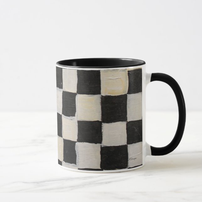 Tasse Checkered noire et blanche (Droite)