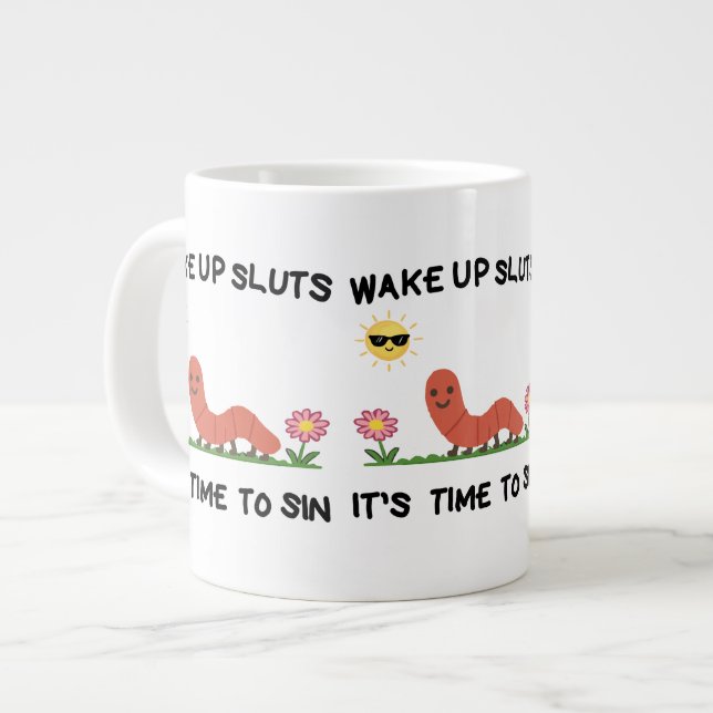 Tasse Chenille Mignonne | réveillez-vous les f*lle (Devant gauche)