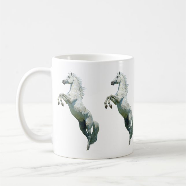 Tasse Cheval Blanc Élégant (Gauche)