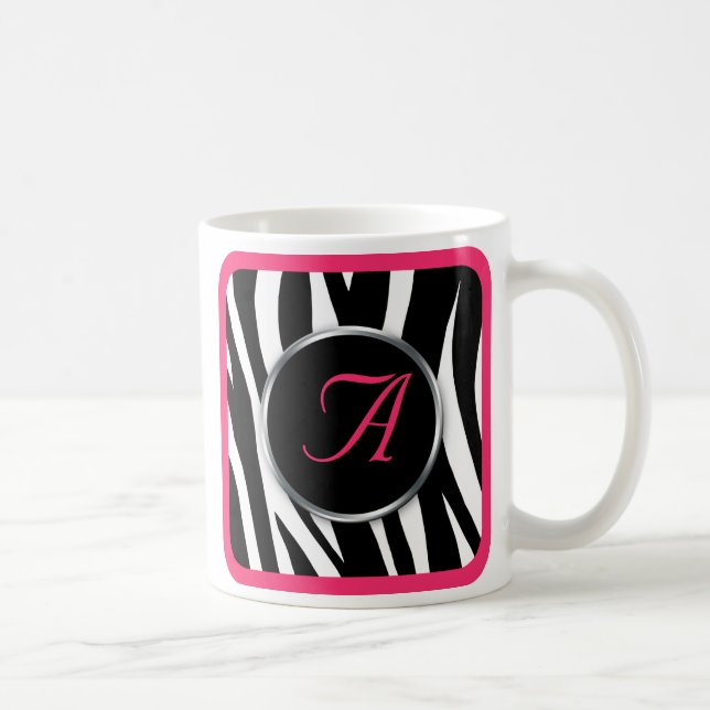 Tasse chic de monogramme de rose de baie (Droite)