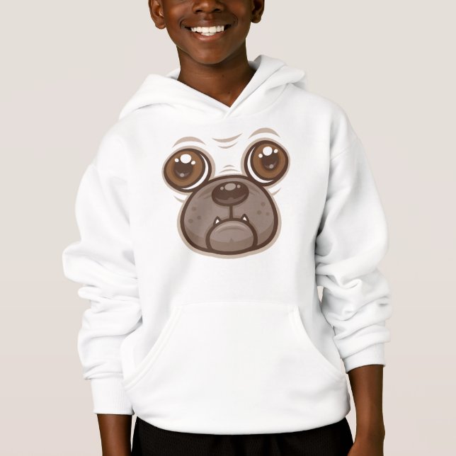 Tasse Chien Caricatural Pug Visage Chiot (Devant)