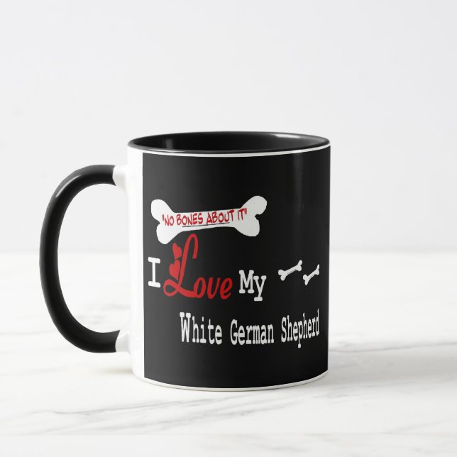 Tasse Chien de Berger Allemand Blanc (J'aime) (Gauche)