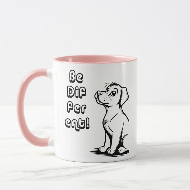 Tasse Chien Intelligent « Soyez Différent » – Anim (Gauche)