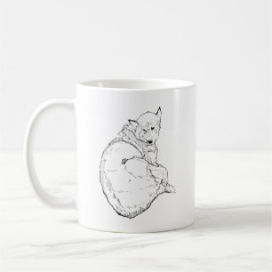 Tasse Chien Maman Husky, Tasse à Café Minimaliste
