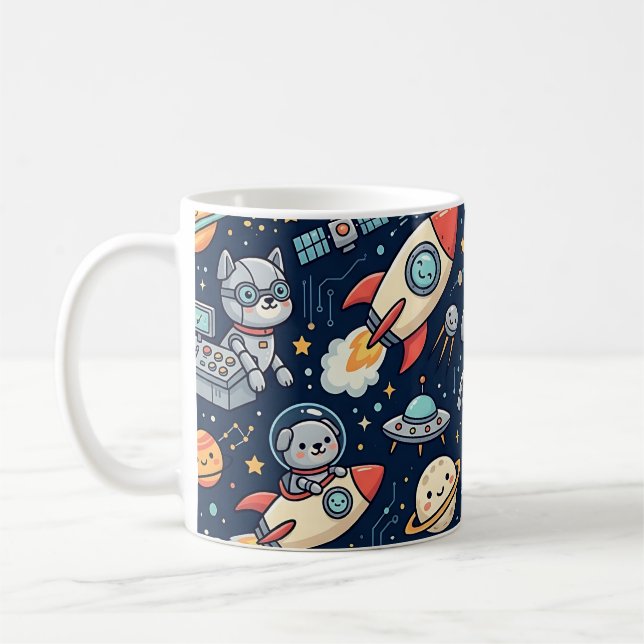 Tasse Chien Robot de l'Espace Mignon (Gauche)
