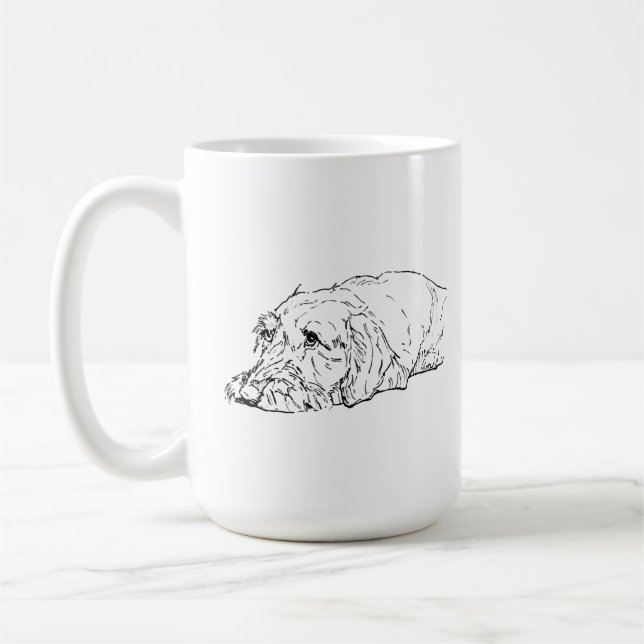 Tasse Chien Teckel à Poil Dur - Céramique Café (Gauche)